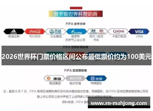 2026世界杯门票价格区间公布最低票价约为100美元